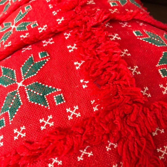 Vintage Moroccan Berber Wool Kilim Red Green Christmas Pillow Cover Sham - Picture 5 of 12